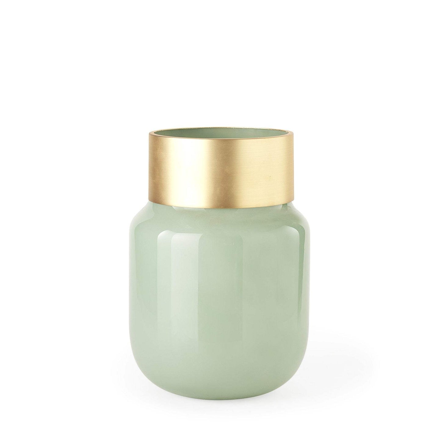 12" Smokey Green and Glass Rounded Oval Vase - Homeroots - Flyclothing LLC