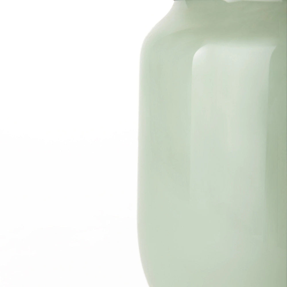 12" Smokey Green and Glass Rounded Oval Vase - Homeroots