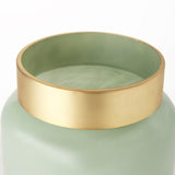 10" Smokey Green and Glass Rounded Square Vase - Homeroots