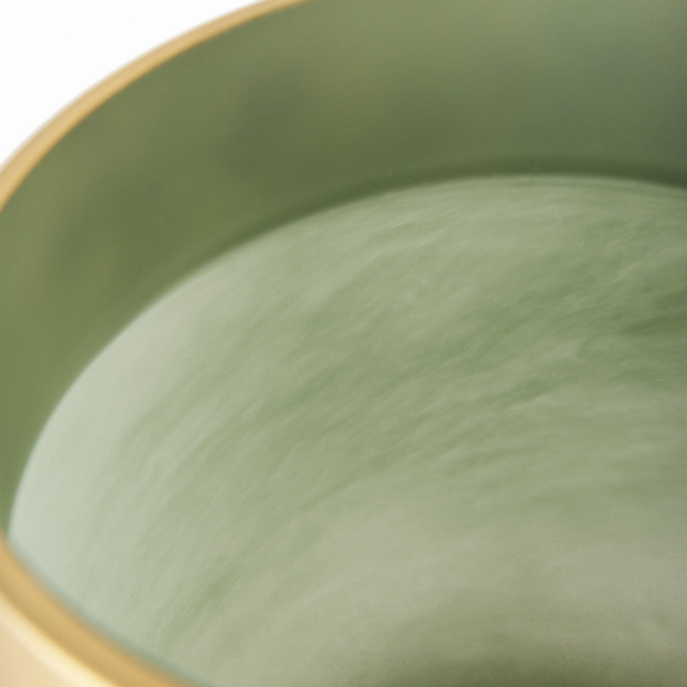 10" Smokey Green and Glass Rounded Square Vase - Homeroots