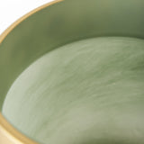 10" Smokey Green and Glass Rounded Square Vase - Homeroots