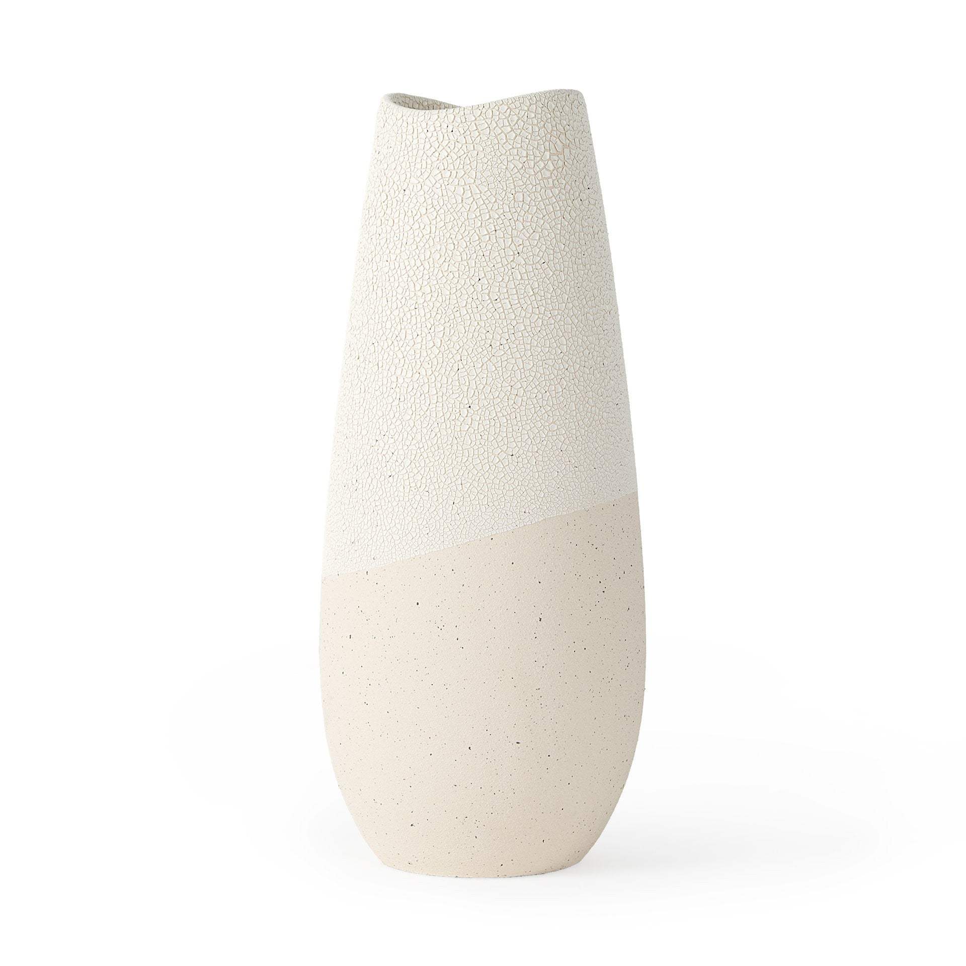 Blush Two Tone Organic Crackle Glaze Ceramic Vase - Homeroots - Flyclothing LLC
