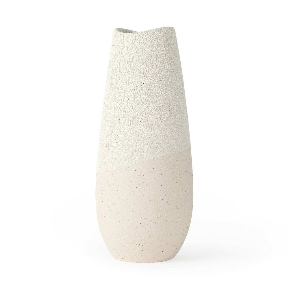 Blush Two Tone Organic Crackle Glaze Ceramic Vase - Homeroots - Flyclothing LLC