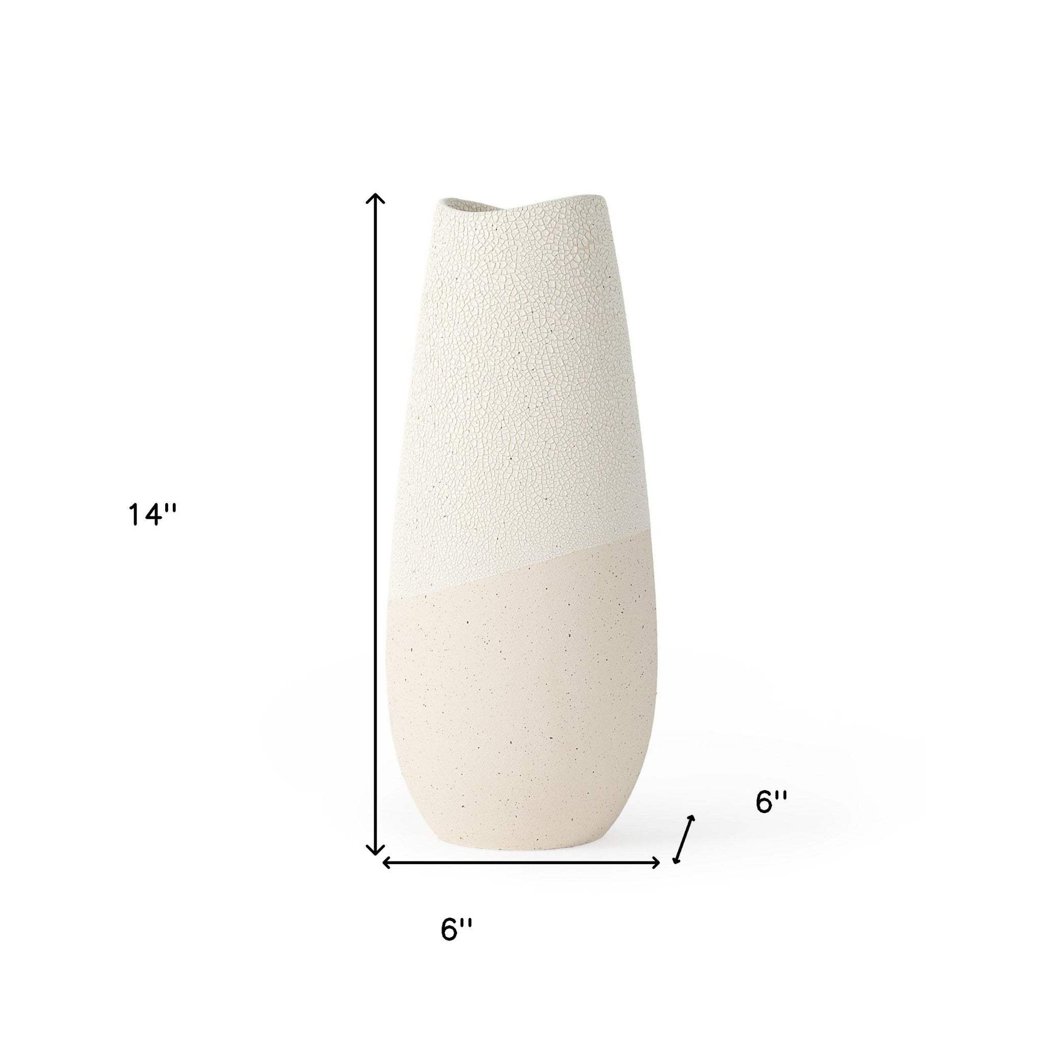 Blush Two Tone Organic Crackle Glaze Ceramic Vase - Homeroots - Flyclothing LLC