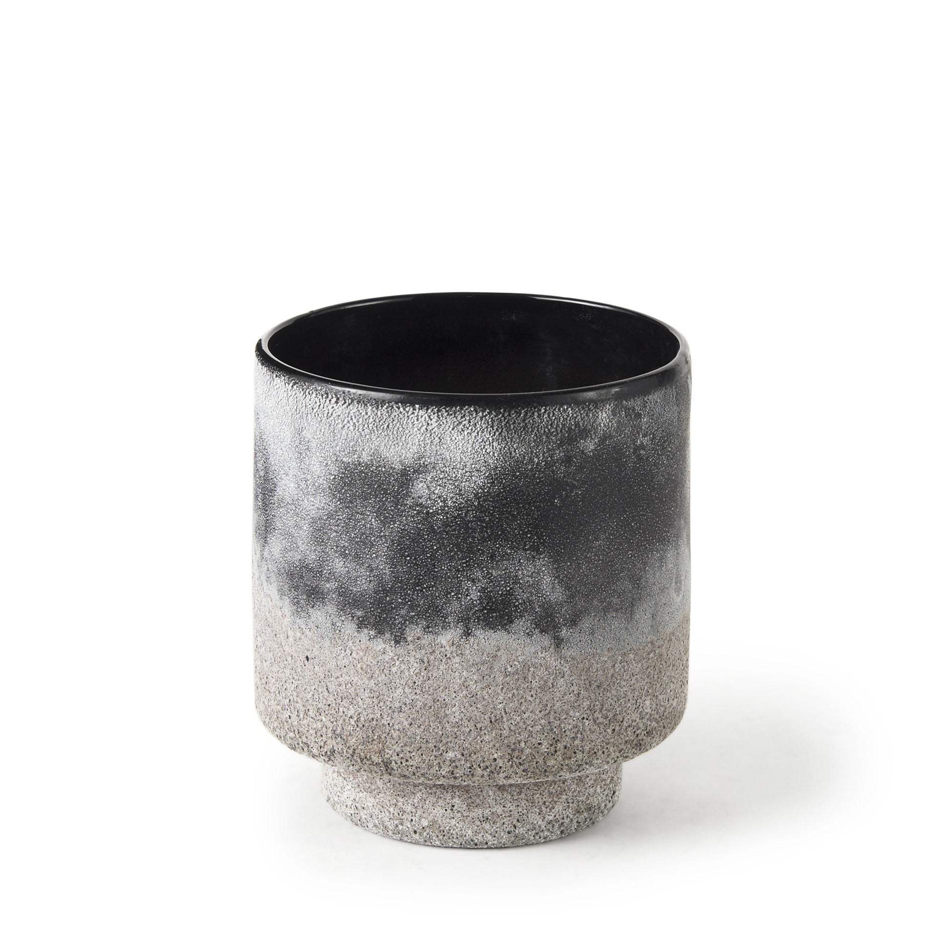 6" Black Brown and Gray Ombre Textured Ceramic Vase - Homeroots - Flyclothing LLC