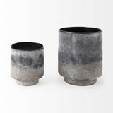 6" Black Brown and Gray Ombre Textured Ceramic Vase - Homeroots - Flyclothing LLC