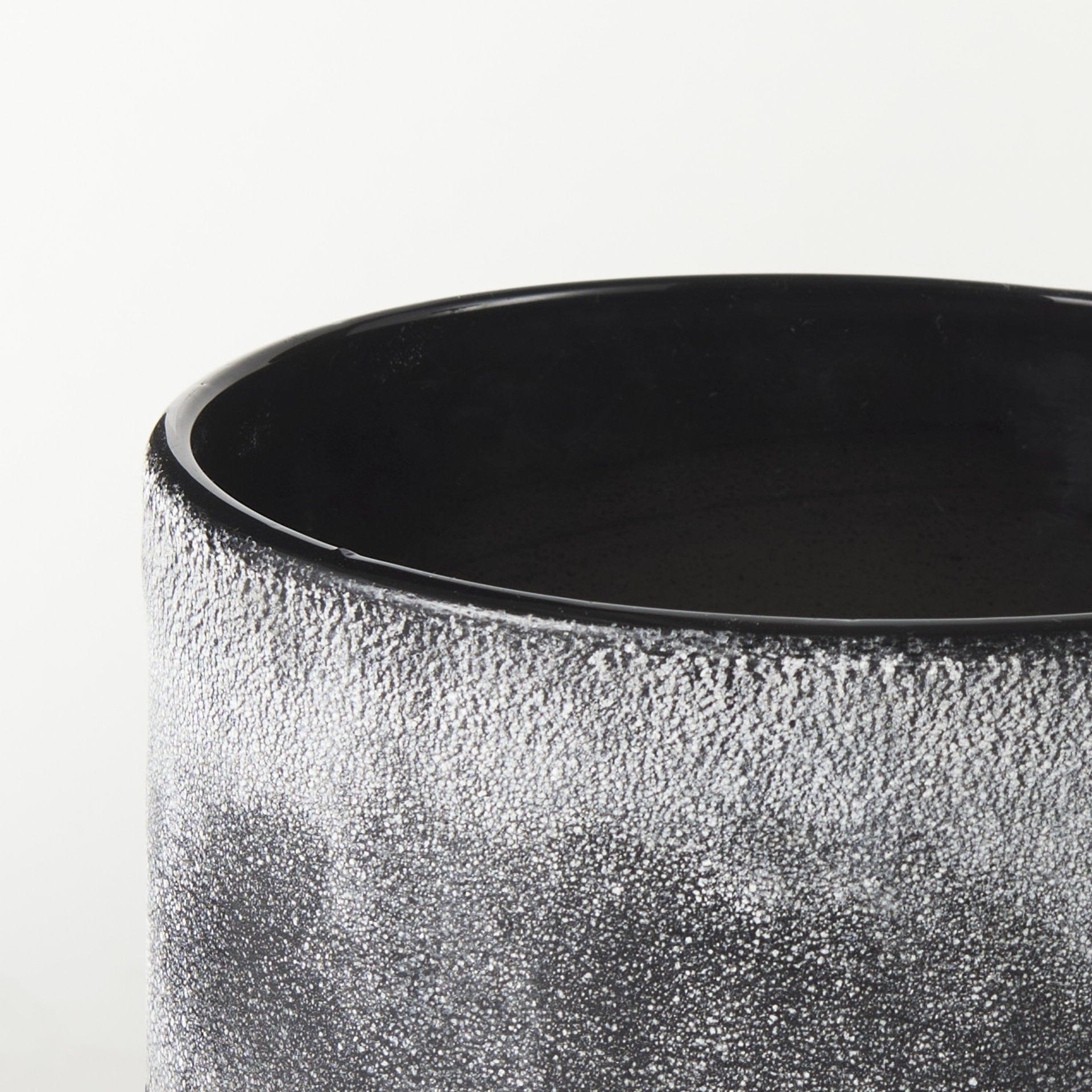 6" Black Brown and Gray Ombre Textured Ceramic Vase - Homeroots - Flyclothing LLC