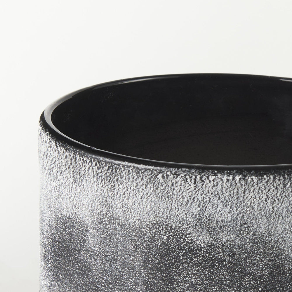 6" Black Brown and Gray Ombre Textured Ceramic Vase - Homeroots