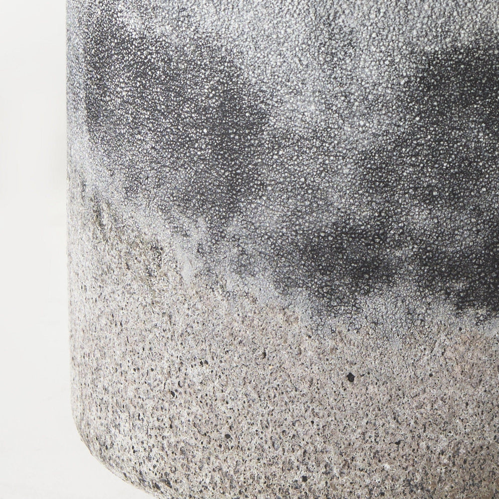 6" Black Brown and Gray Ombre Textured Ceramic Vase - Homeroots