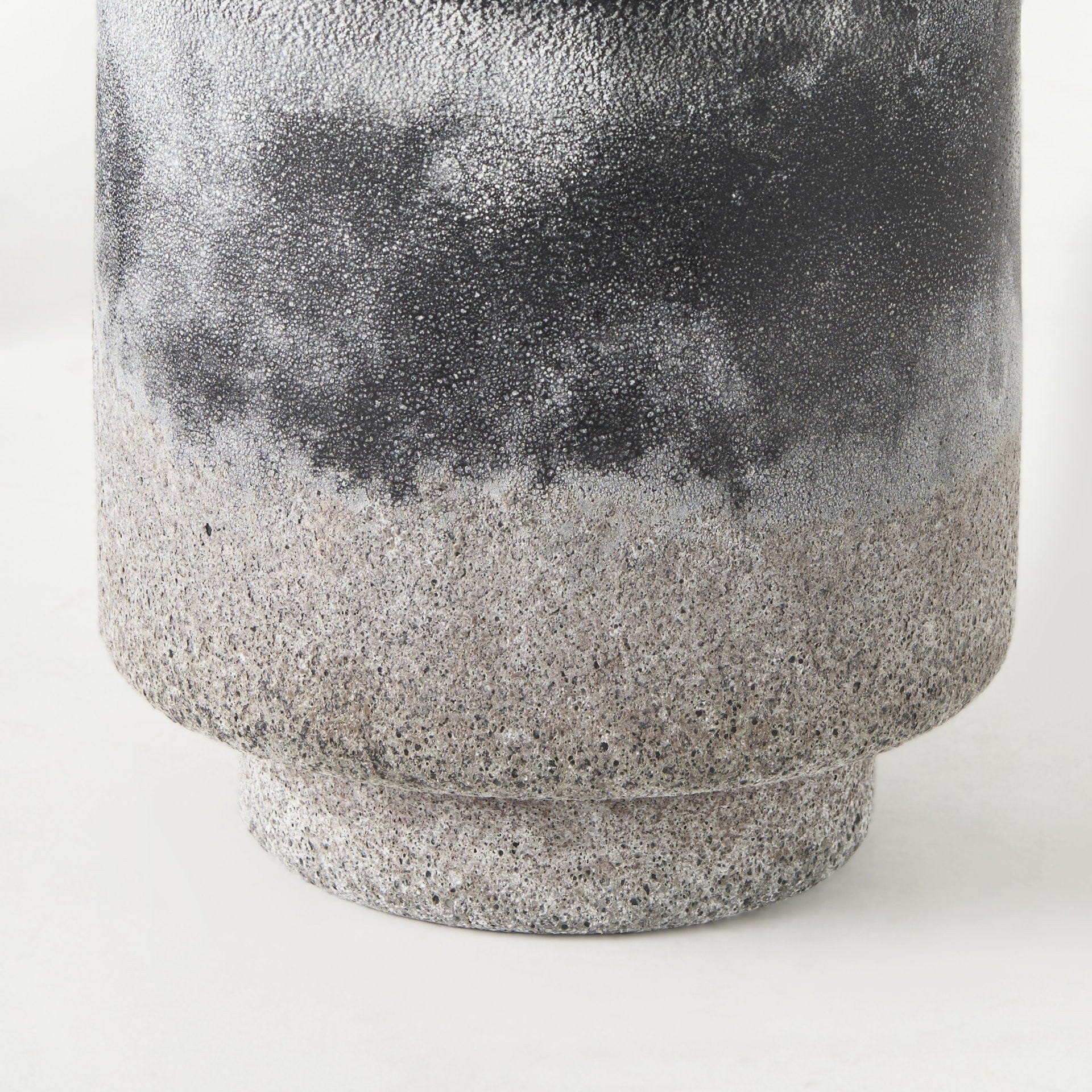 6" Black Brown and Gray Ombre Textured Ceramic Vase - Homeroots - Flyclothing LLC
