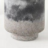6" Black Brown and Gray Ombre Textured Ceramic Vase - Homeroots