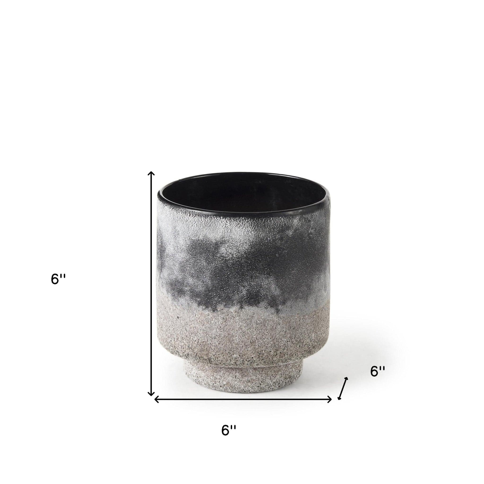 6" Black Brown and Gray Ombre Textured Ceramic Vase - Homeroots - Flyclothing LLC
