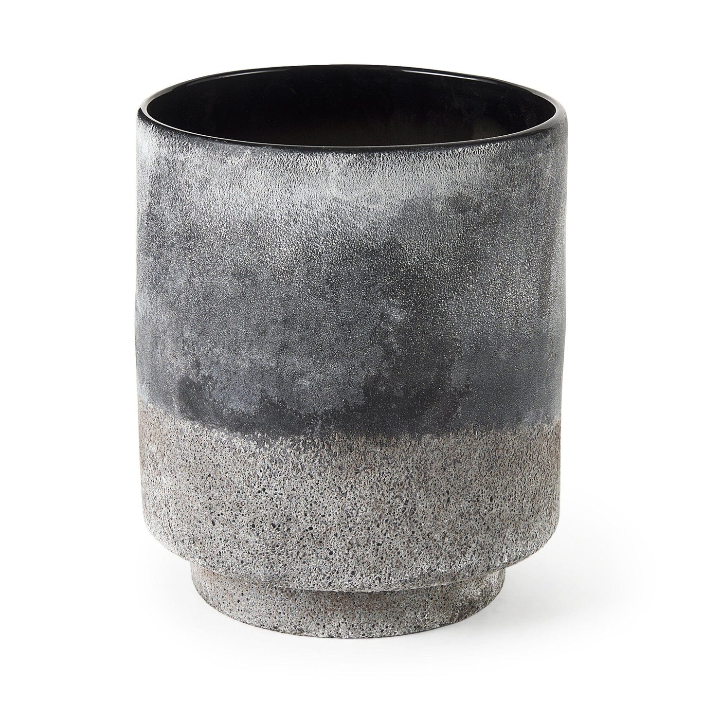9" Black Brown and Gray Ombre Textured Ceramic Vase - Homeroots - Flyclothing LLC