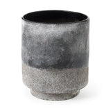 9" Black Brown and Gray Ombre Textured Ceramic Vase - Homeroots - Flyclothing LLC
