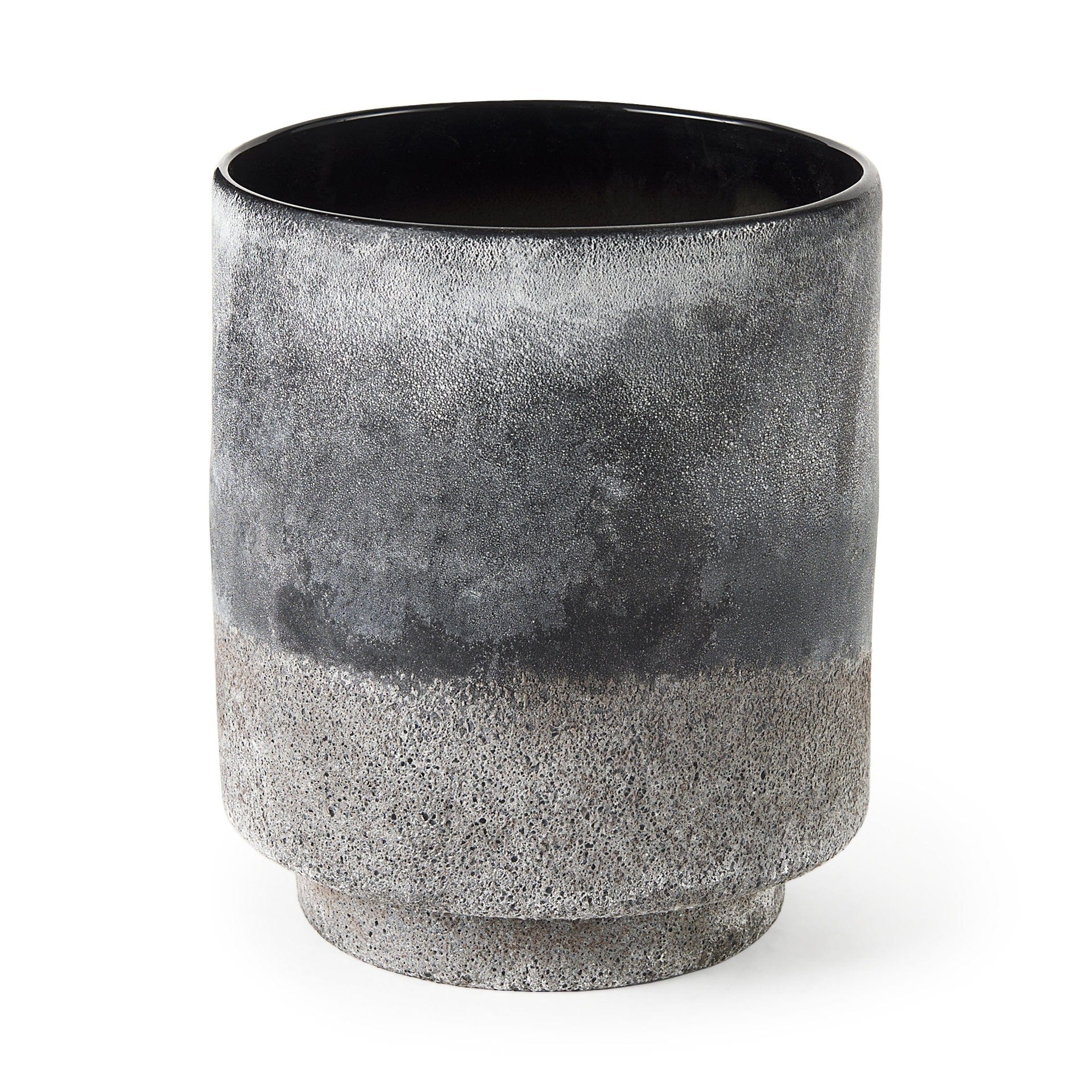 9" Black Brown and Gray Ombre Textured Ceramic Vase - Homeroots - Flyclothing LLC