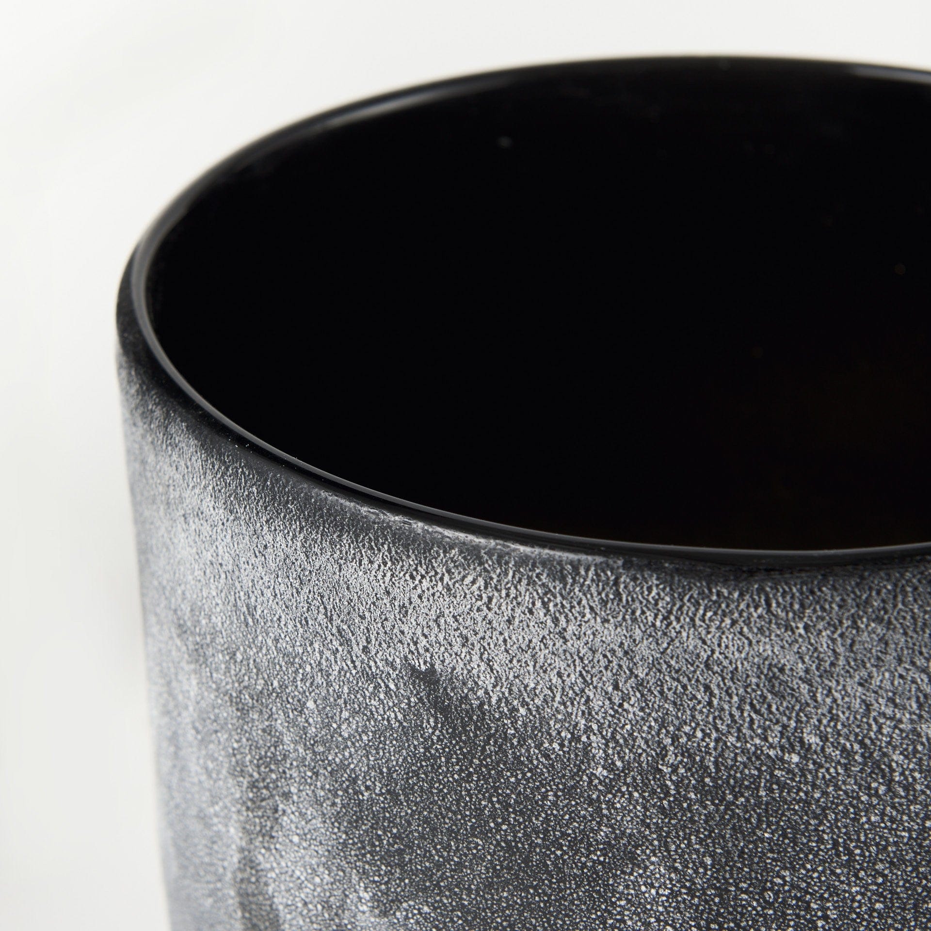 9" Black Brown and Gray Ombre Textured Ceramic Vase - Homeroots - Flyclothing LLC