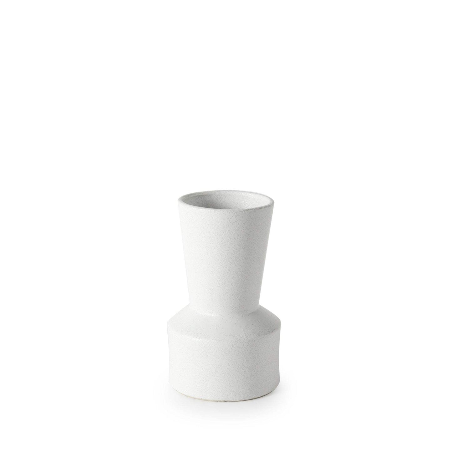 9" White Contempo Deco Ceramic Vase - Homeroots - Flyclothing LLC
