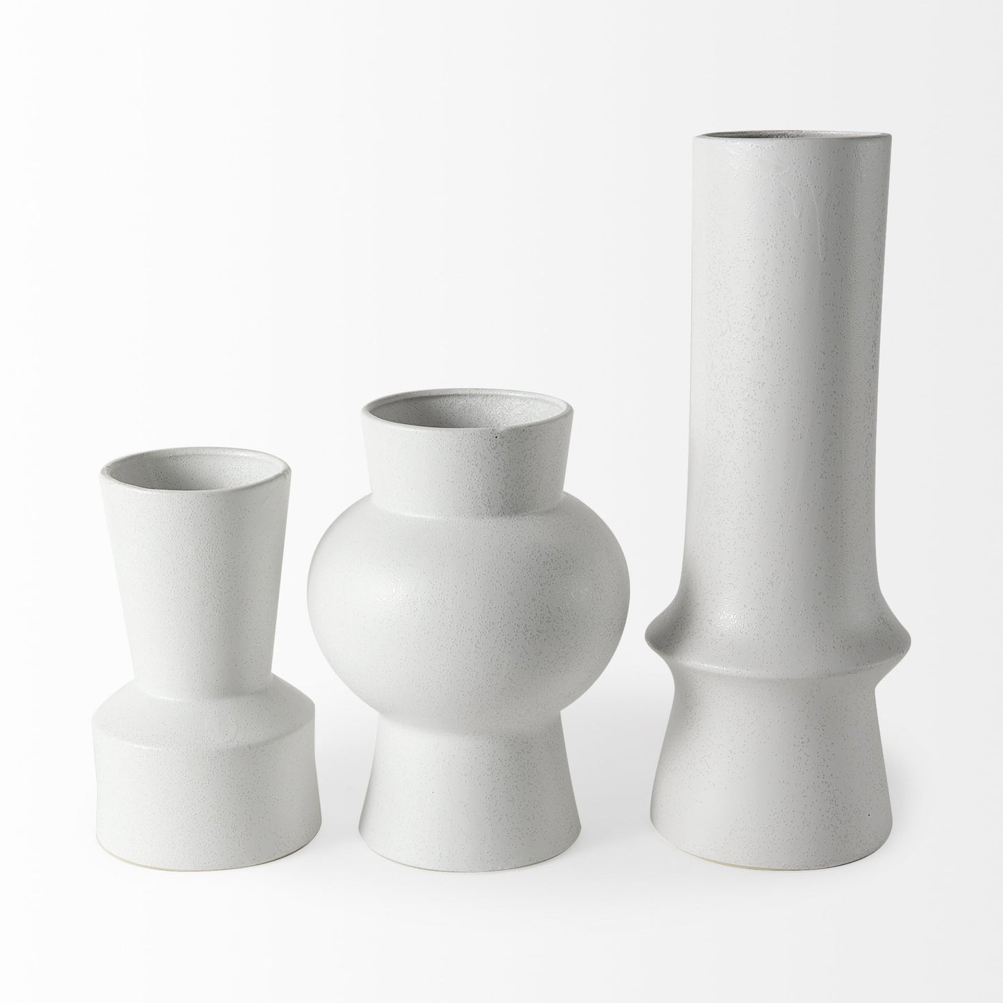 9" White Contempo Deco Ceramic Vase - Homeroots - Flyclothing LLC