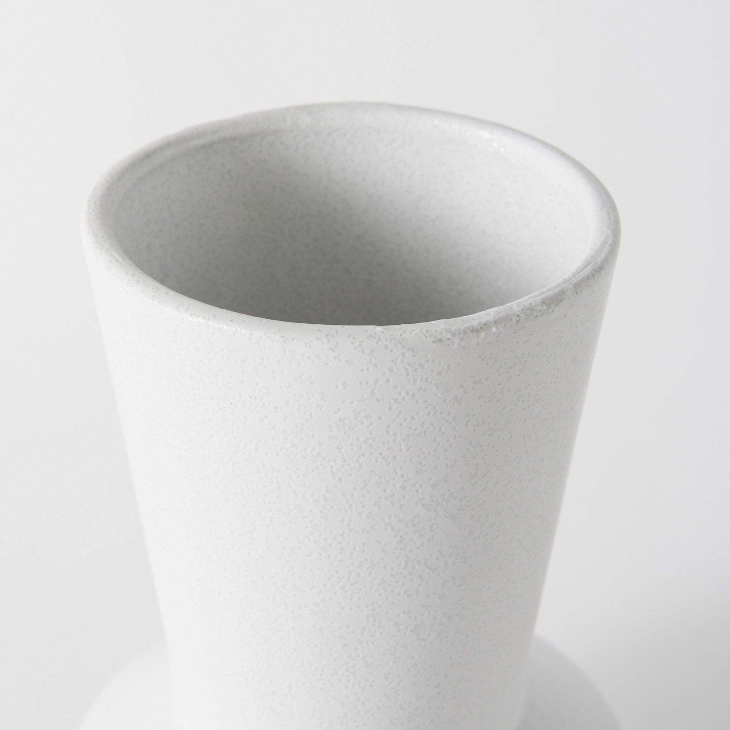 9" White Contempo Deco Ceramic Vase - Homeroots - Flyclothing LLC