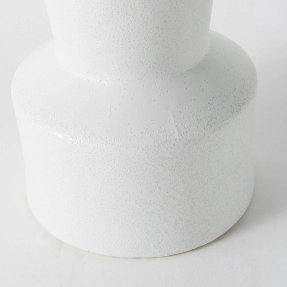 9" White Contempo Deco Ceramic Vase - Homeroots