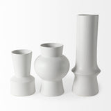 11" White Contempo Deco Ceramic Vase - Homeroots - Flyclothing LLC