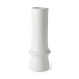 17" White Contempo Deco Ceramic Vase - Homeroots