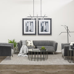 Black Tri Globe Contemporary Metal Floor Lamp - Homeroots