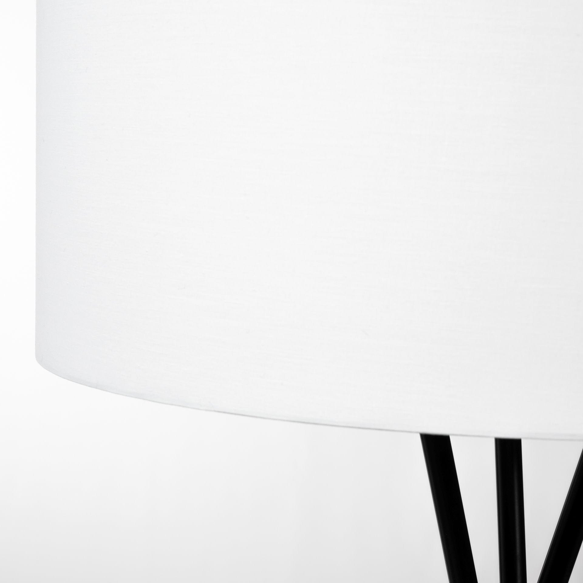 66" Black Tripod Floor Lamp With White Fabric Drum Shade - Homeroots - Flyclothing LLC