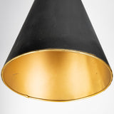 58" Black Metal Tripod Floor Lamp With Black And Gold Metal Cone Shade - Homeroots - Flyclothing LLC