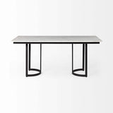 71" White And Black Dining Table - Homeroots - Flyclothing LLC
