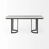 71" White And Black Dining Table - Homeroots