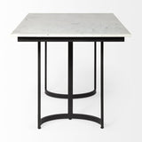 71" White And Black Dining Table - Homeroots
