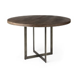 48" Brown And Gray Sled Base Dining Table - Homeroots