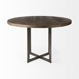 48" Brown And Gray Sled Base Dining Table - Homeroots
