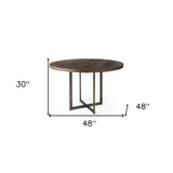 48" Brown And Gray Sled Base Dining Table - Homeroots - Flyclothing LLC