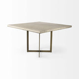Modern Square Wood and Gold Dining Table - Homeroots - Flyclothing LLC