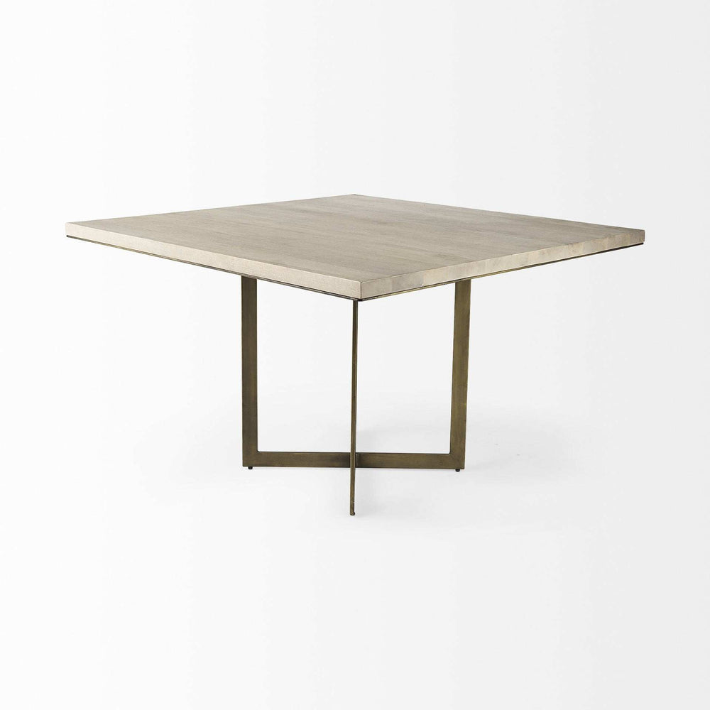 Modern Square Wood and Gold Dining Table - Homeroots - Flyclothing LLC