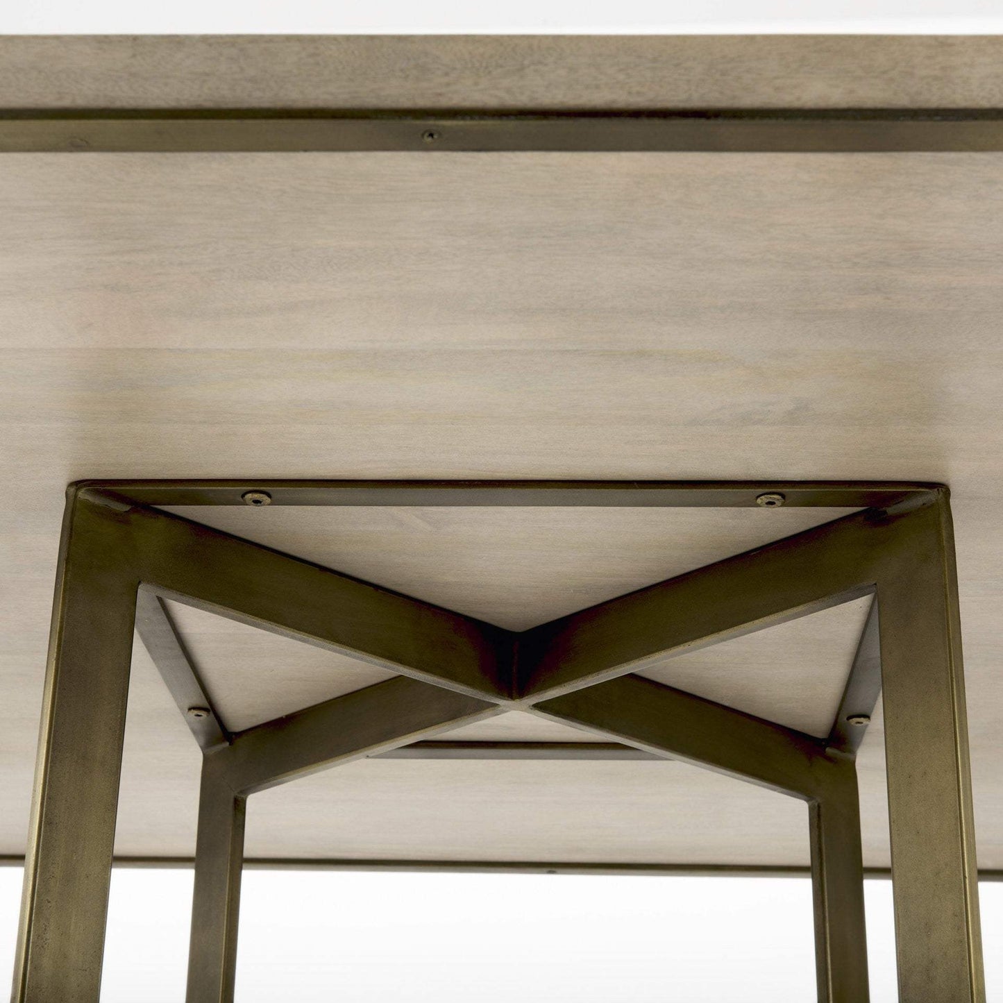 Modern Square Wood and Gold Dining Table - Homeroots - Flyclothing LLC