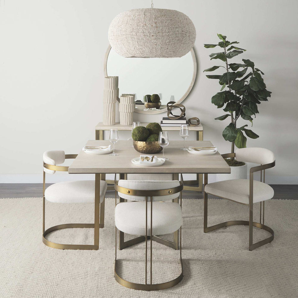Modern Square Wood and Gold Dining Table - Homeroots - Flyclothing LLC