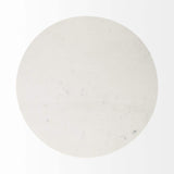 48" White And Natural Rounded Marble Pedestal Base Dining Table - Homeroots - Flyclothing LLC