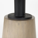 48" White And Natural Rounded Marble Pedestal Base Dining Table - Homeroots - Flyclothing LLC