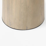 48" White And Natural Rounded Marble Pedestal Base Dining Table - Homeroots - Flyclothing LLC