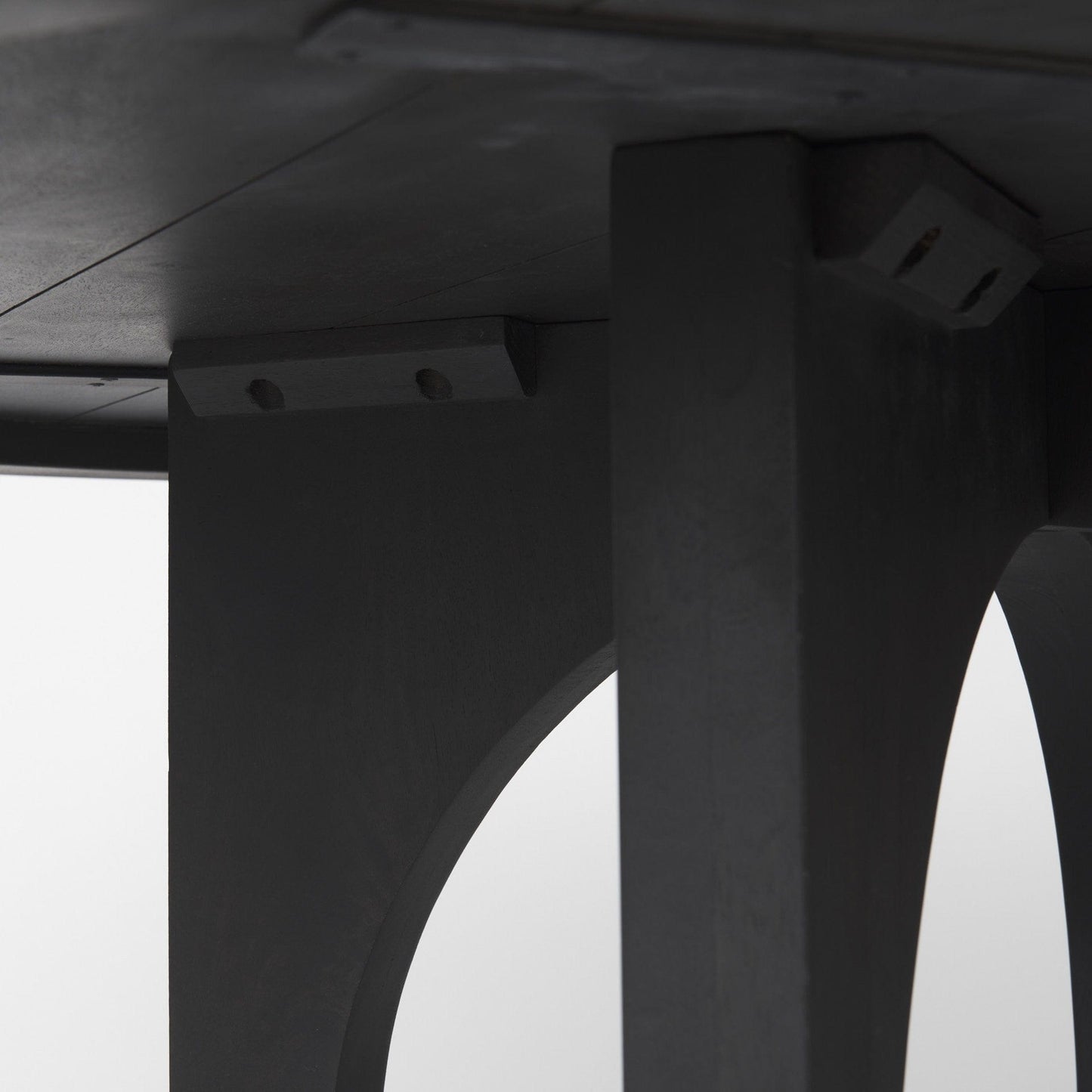 54" Black Rounded Solid Wood Pedestal Base Dining Table - Homeroots - Flyclothing LLC