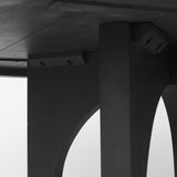 54" Black Rounded Solid Wood Pedestal Base Dining Table - Homeroots - Flyclothing LLC