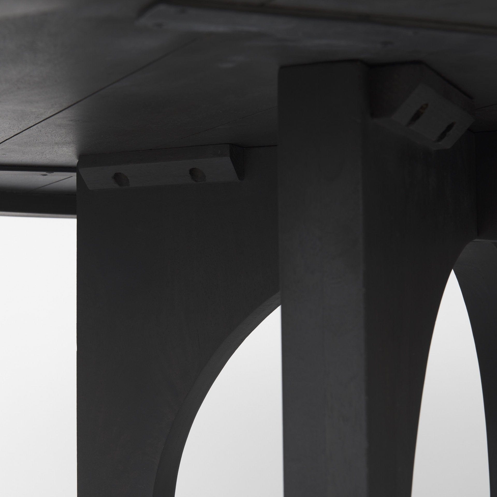 54" Black Rounded Solid Wood Pedestal Base Dining Table - Homeroots - Flyclothing LLC