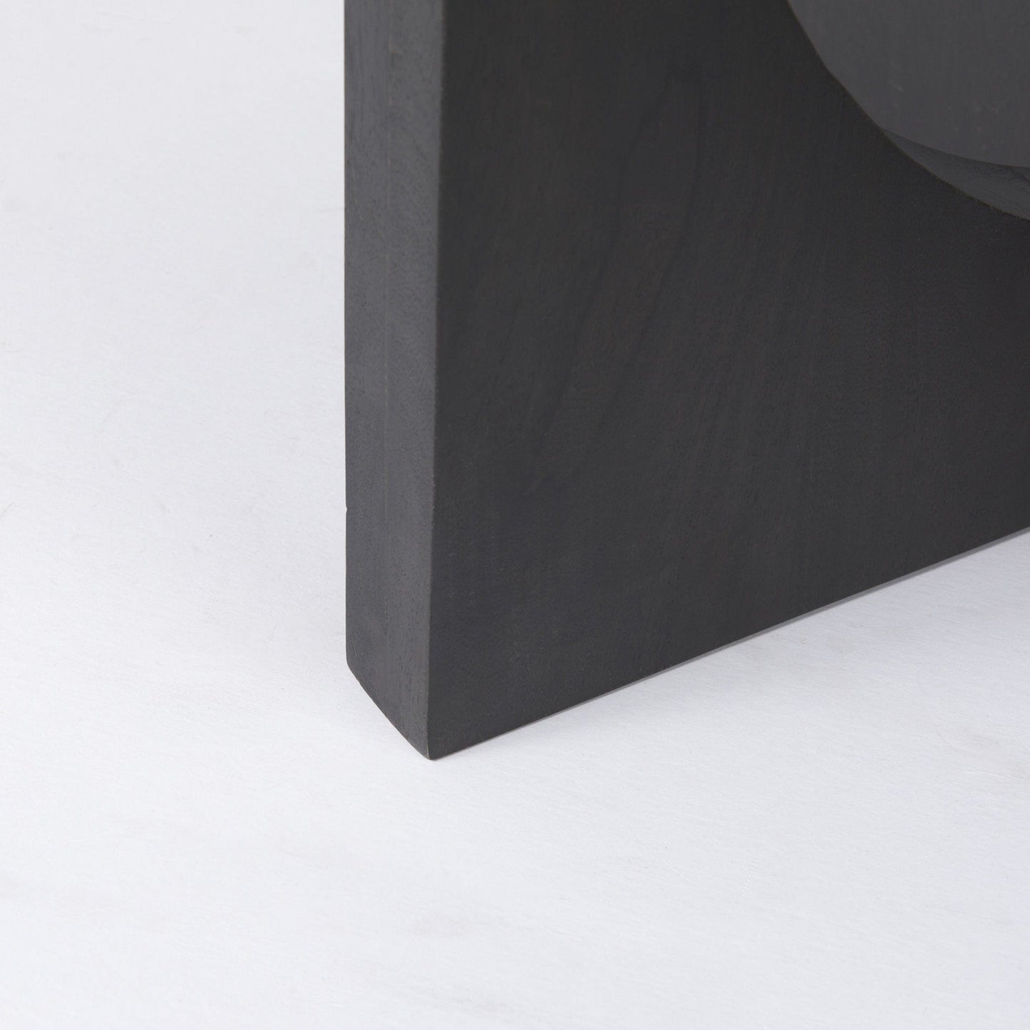 54" Black Rounded Solid Wood Pedestal Base Dining Table - Homeroots - Flyclothing LLC