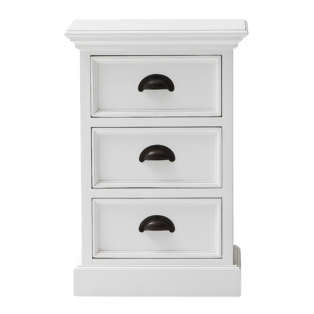 Classic White Three Drawer Nightstand - Homeroots