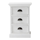 Classic White Three Drawer Nightstand - Homeroots