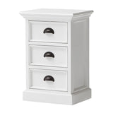Classic White Three Drawer Nightstand - Homeroots
