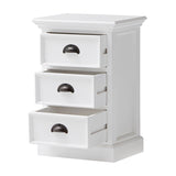 Classic White Three Drawer Nightstand - Homeroots